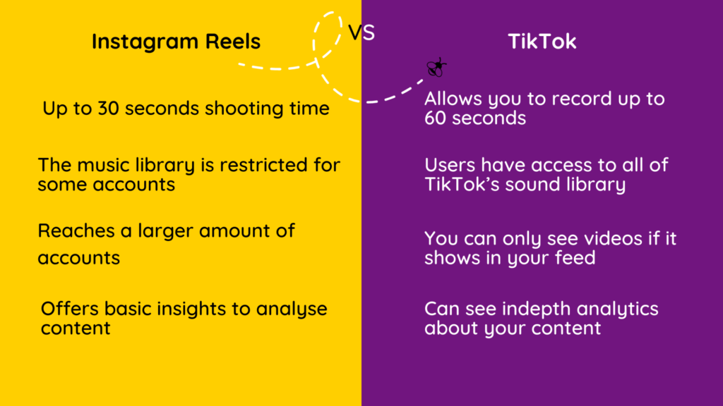 Reels versus TikTok infographic