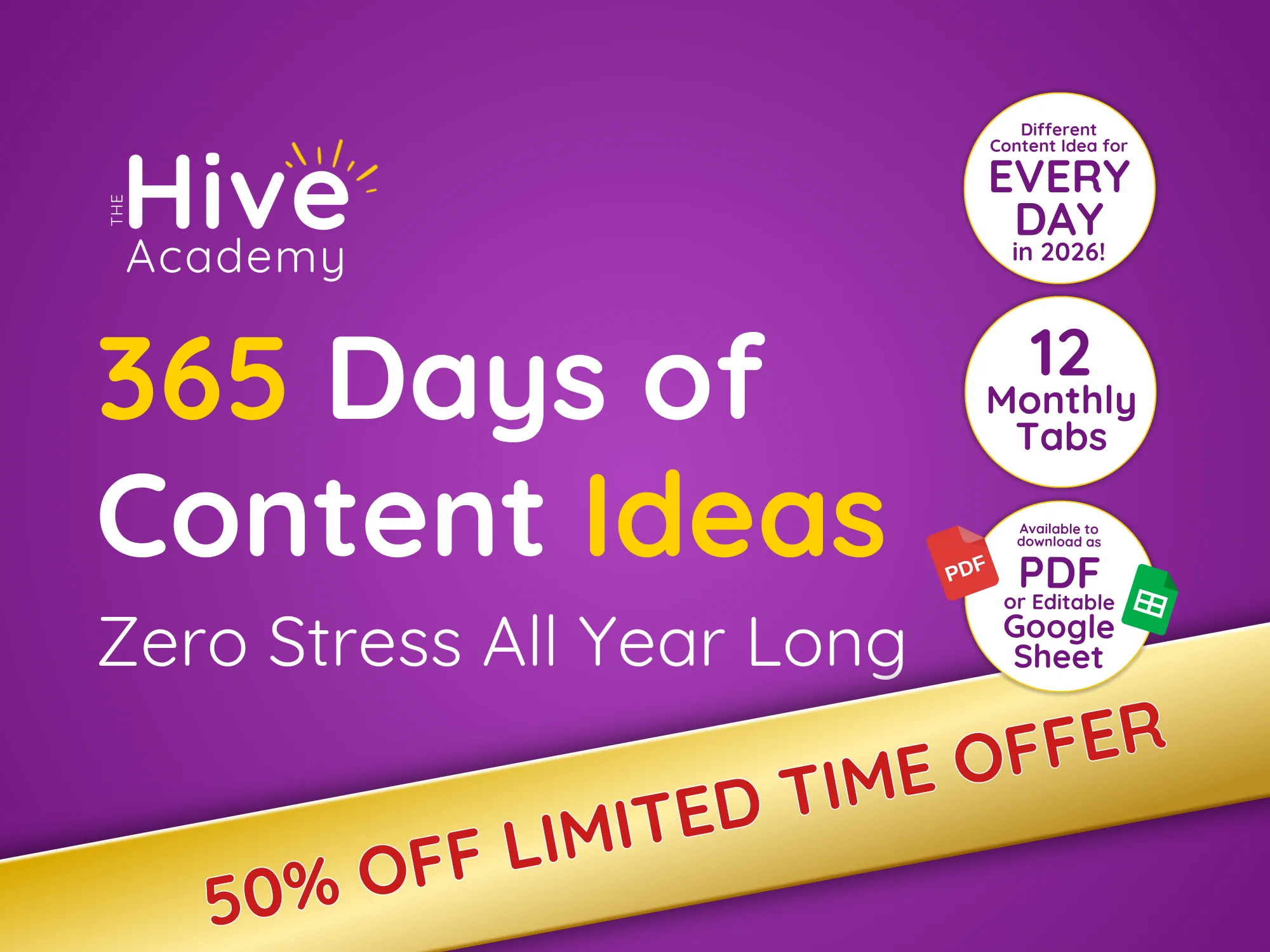 Graphic that reads, 365 Days of Content Ideas